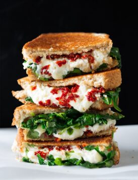 Sun Dried Tomato Spinach and Ricotta Grilled Cheese